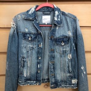 Zara ripped denim jacket
